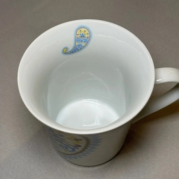 Dena Home Paisley Porcelain Handled Trumpet Shape Coffee Mug 12oz - Picture 3 of 6